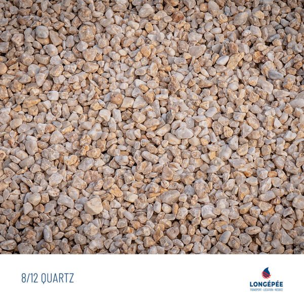 Graviers décoratifs 8/12 QUARTZ, pour l'aménagement d'espace extérieur